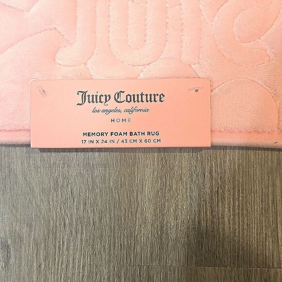 Juicy Couture Home Hearts Bold Logo Memory Foam Plush Bath Rug - Picture 5 of 6